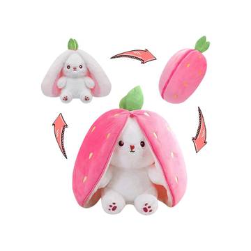 Babique Reversible Carrot Bunny Soft Toy (Pink & White)